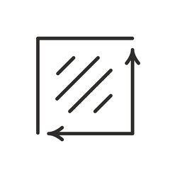 coordinate axes or system, flat, linear vector illustration