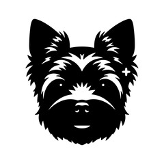 Yorkshire terrier head with transparent background