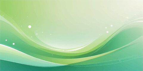 Obraz premium Abstract green wave design with motion lines and a bright, spring-like curve pattern