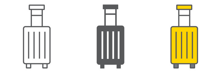 Suitcase icon, travel and luggage, luggage sign vector graphics, a linear icon on a white background, eps 10.