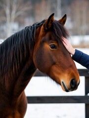 Horse grooming experience stable animal photography winter close-up equine connection