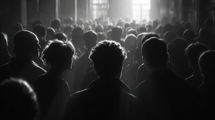 Fototapeta premium Large crowd gathering indoor event