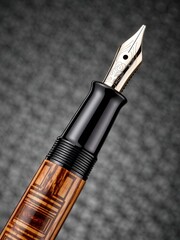 Naklejka premium Elegant fountain pen showcase close-up photography contemporary setting high-resolution detail