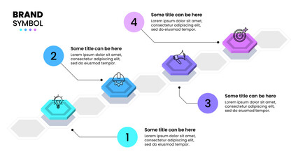 Obraz na płótnie Canvas Infographic template. Hexagons with line and 4 steps