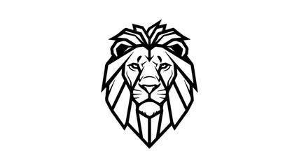 Lion head emblem with transparent background