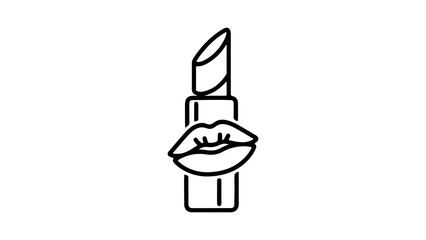 Lips applying lipstick with transparent background