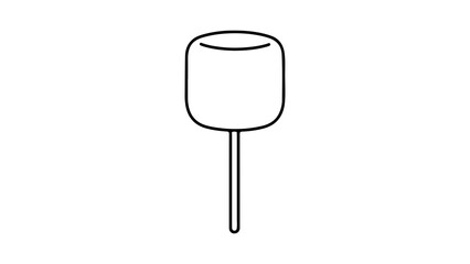 Marshmallow on a stick with transparent background