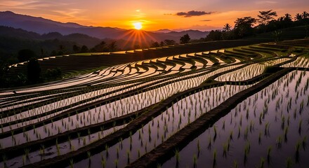 Beautiful rice terraces landscape scenic bali indonesia sunset travel destination photography asia culture 100 © Luthfi