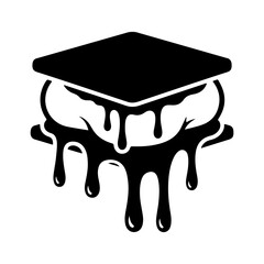 Melting burger with transparent background