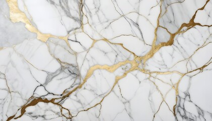 Marble texture background, elegant white with gold veins