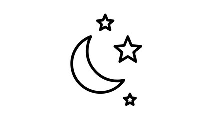 Moon and stars with transparent background