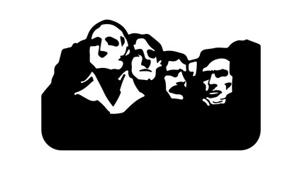Mount Rushmore monument with transparent background