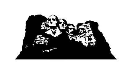 Mount Rushmore monument with transparent background