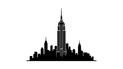 New york city skyline with transparent background