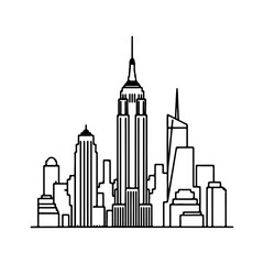 New york city skyline with transparent background