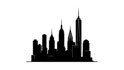 New york city skyline with transparent background