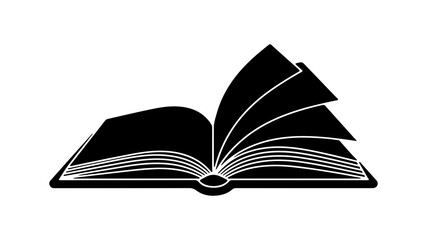 Open book with white pages with transparent background