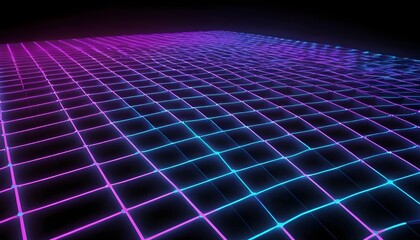 Digital futuristic neon grid glowing background