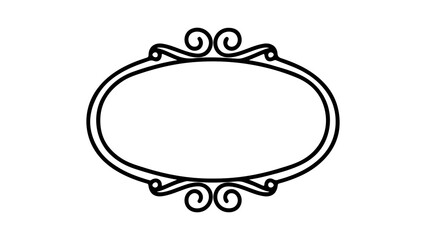 Ornate oval frame with transparent background