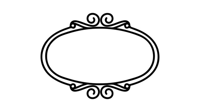 Ornate oval frame with transparent background