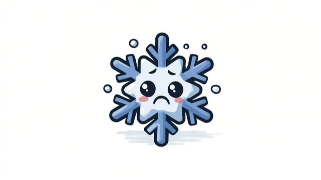 Sad snowflake illustration