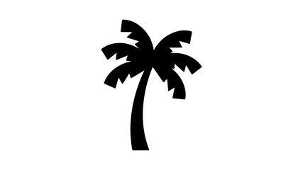Palm tree silhouette with transparent background