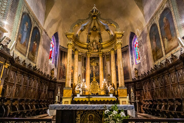 Obraz premium Abbatiale Saint-Pierre de Saint-Pé-de-Bigorre dans les Hautes Pyrénées en France