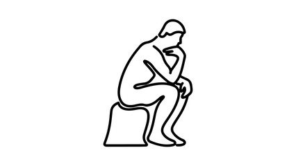 Obraz premium Philosopher thinking on stone with transparent background