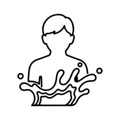 Person with water splash with transparent background