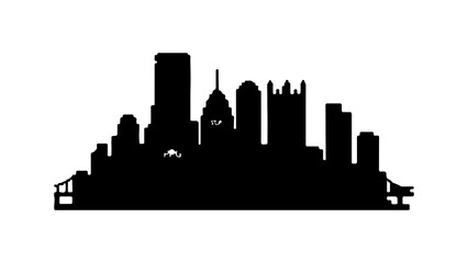 Naklejka premium Pittsburgh skyline silhouette with transparent background