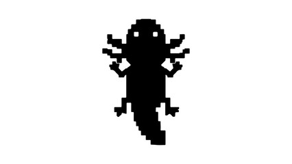 Pixelated axolotl with transparent background