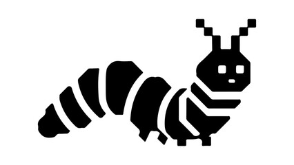 Pixelated caterpillar with transparent background