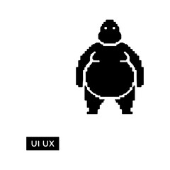 Pixelated overweight figure with transparent background