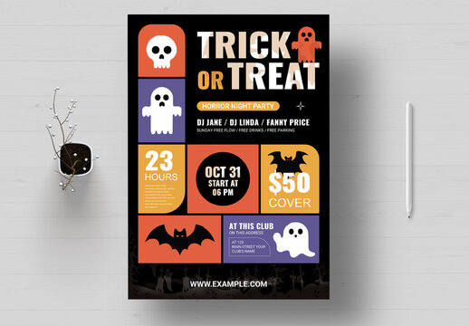 Colorful Halloween Party Event Flyer