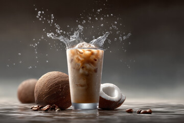Iced coffee coconut splash creamy cold brew