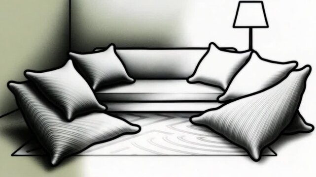 Couch pillows illustration
