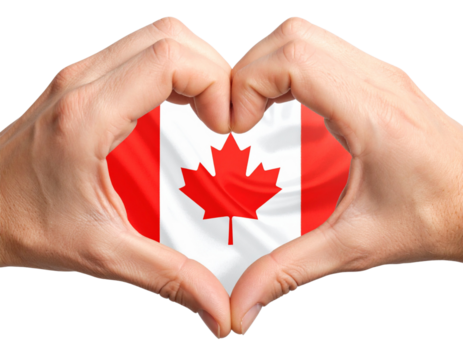  Hands Forming Heart Shape Around Canada Flag, Transparent PNG