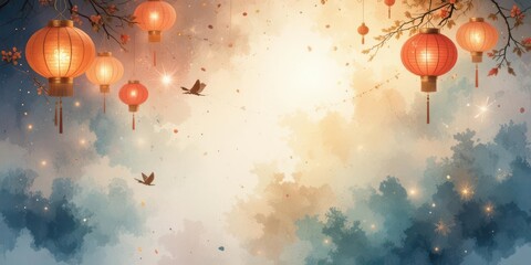 Soft Watercolor Texture for Chinese New Year