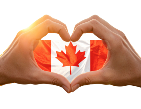  Hands Forming Heart Shape Around Canada Flag, Transparent PNG