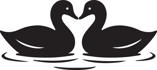 Duck Silhouette on Water