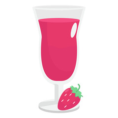Vibrant pink drink in a clear glass, set against a simple white background, ideal for refreshing beverage promotions