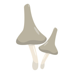 Abstract illustration of two bell-shaped forms with smooth curves and neutral colors