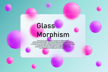 Abstract composition with multicolored balls and frosted glass. Eps 10