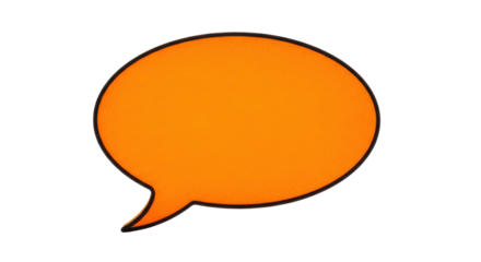 Isolated Orange Speech Bubble with Black Outline for Chat or Message, Graphic Design Element