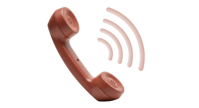 Isolated old-fashioned telephone receiver with sound wave, communication concept visual