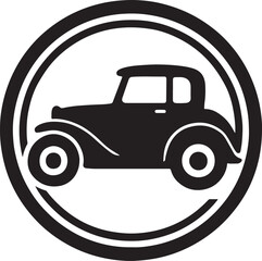 Classic vintage car silhouette icon illustration