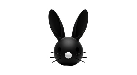 Isolated black stylized rabbit figurine, design object or Easter-themed table decoration