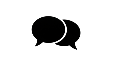 Isolated conversation bubbles representing communication, dialogue and chatting online now