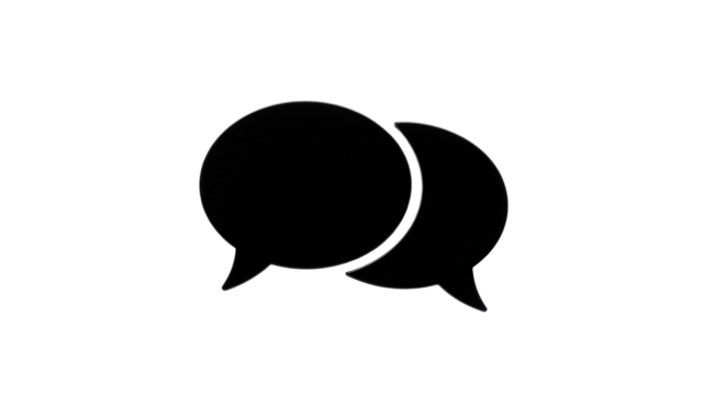 Isolated conversation bubbles representing communication, dialogue and chatting online now
