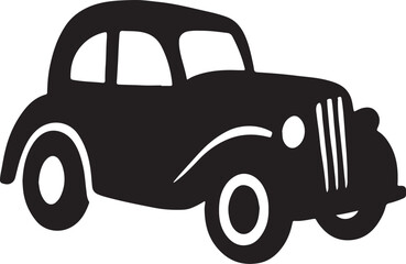 Classic vintage car silhouette icon illustration